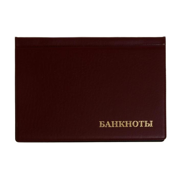 Альбом для бон 125 х 185 мм Calligrata, на 16 банкнот, обложка ПВХ, бордовый Альбом для бон 125 х 185 мм Calligrata, на 16 банкнот, обложка ПВХ, бордовый
