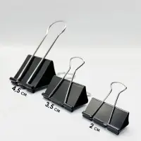 Набор зажимов для бумаг черных 60 мм 2 штуки в пакете