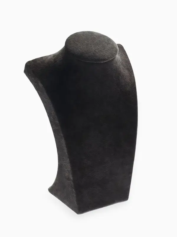 Бюст для украшений QF, 12&times;6&times;19 см, h=19 см, флок, серый графит