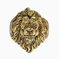Кольцо &laquo;Перстень&raquo;, лев, цвет чернёное золото, безразмерное