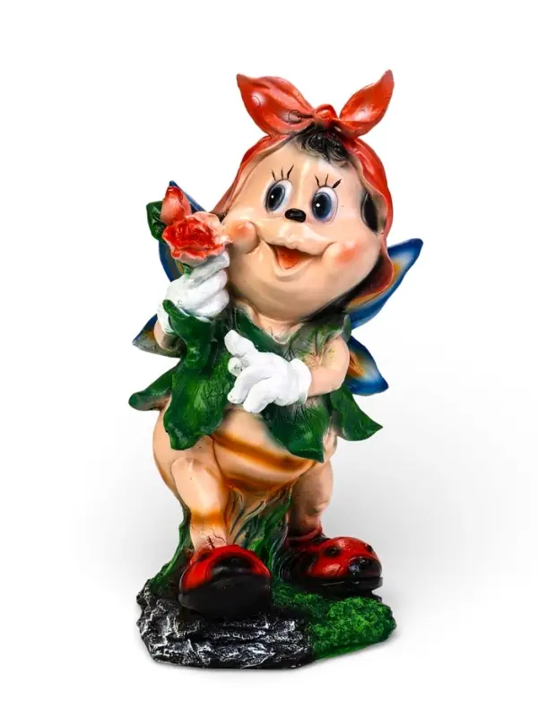 Садовая фигура из полистоуна &laquo;Пчёлка в платке&raquo;, 25&times;26&times;50 см