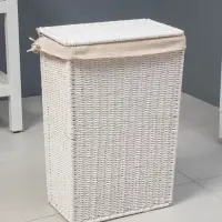 Корзина для белья LaDо́m &laquo;Классика&raquo;, прямоугольная, 45&times;27&times;64 см, белая