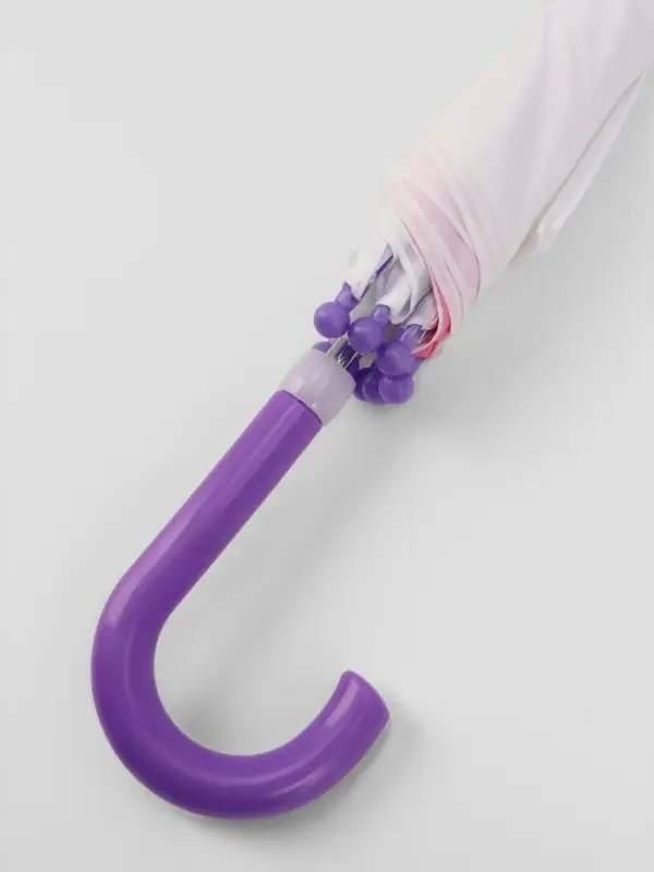 Зонт - трость детский &laquo;Единорог&raquo;, механический, фигурный, 8 спиц, R=35/45 см, d=70 см, розовый/белый