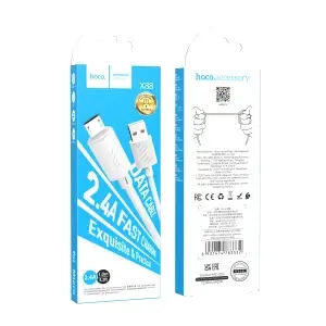 Кабель X88 USB Micro USB 1M 2.4A HOCO белый
