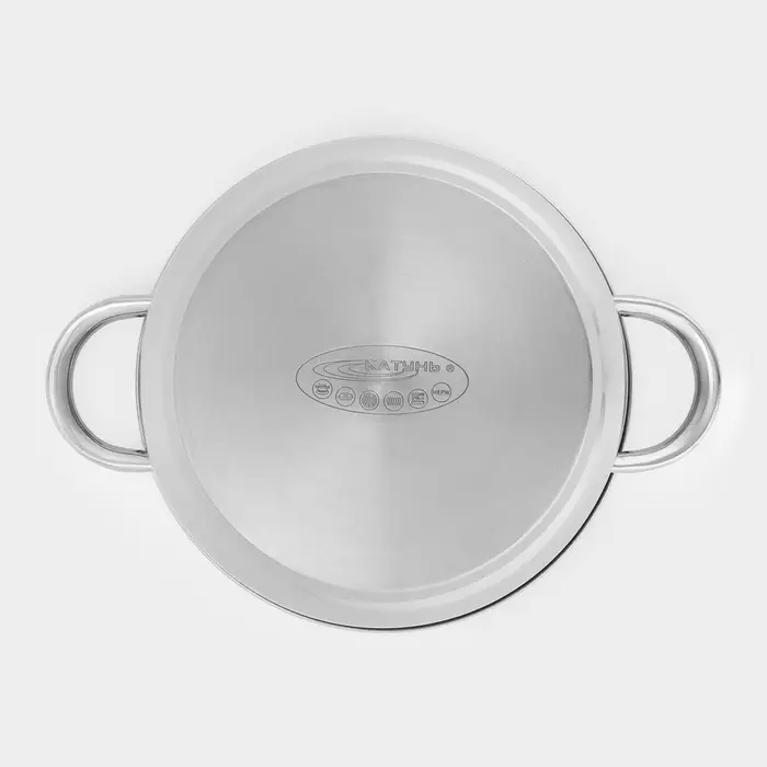 Кастрюля Катунь &laquo;Гретта&raquo;, 4.2 л, d=22 см, с крышкой, капсульное дно, индукция, нержавеющая сталь, AISI - 201, хромированная