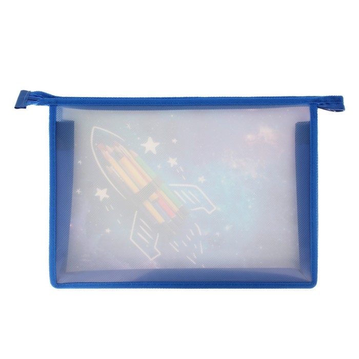 Папка для тетрадей А4, 325 х 230 х 55 мм, молния сверху, пластиковая, ПМ-А4-29 Calligrata Папка для тетрадей А4, 325 х 230 х 55 мм, молния сверху, пластиковая, ПМ-А4-29 Calligrata "Ракета"