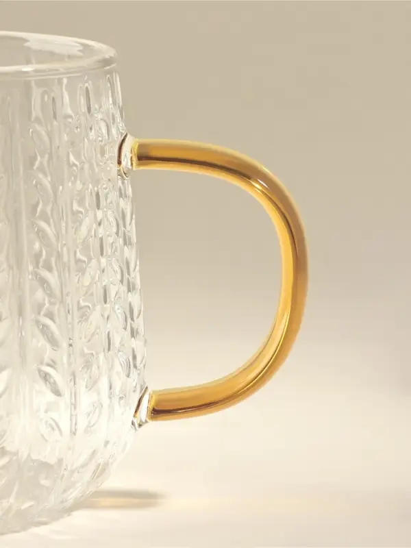 Кружка SL Home Wheat, 350 мл, 12&times;9&times;7.8 см, жёлтая ручка, стекло, прозрачная