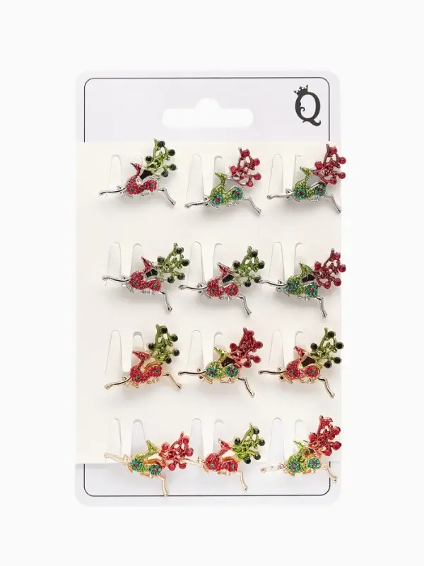 Брошь новогодняя &laquo;Олень деда мороза&raquo;, МИКС