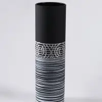 Ваза &laquo;Эридан. Узоры&raquo;, h=26 см, стекло, чёрная