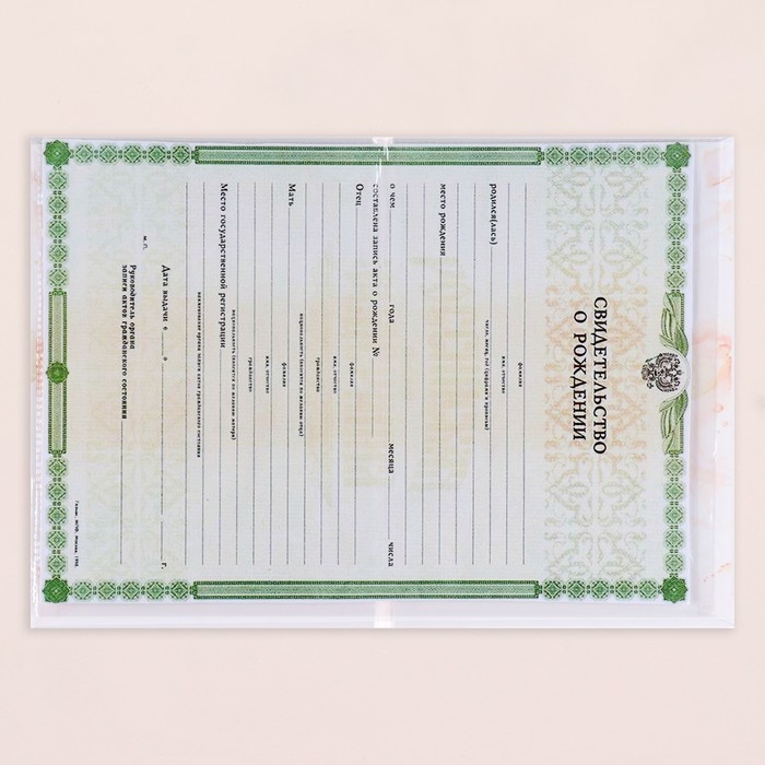 Папка под свидетельство о рождении  Папка под свидетельство о рождении "Девочка" рамка, шарики, А5