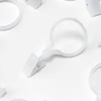 Кольцо для карниза, с зажимом, d=34/39 мм, 20 шт., белое