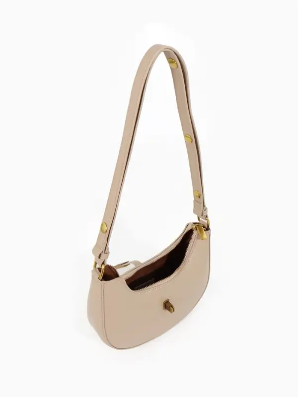 Сумка женская багет TEXTURA на молнии, 24&times;6&times;14 см, бежевая