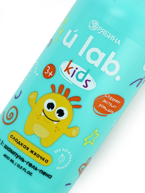 Детский шампунь-гель-пена 3в1 «Монстрики», 400 мл, аромат сладкая жвачка, ULAB Детский шампунь-гель-пена 3в1 «Монстрики», 400 мл, аромат сладкая жвачка, ULAB