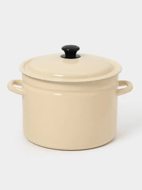 Кастр.цил.борт. 9л (слоновая)Без декора