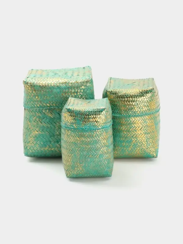 Корзинка плетёная &laquo;Голден&raquo;, 16&times;16&times;23 см, голубая