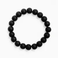Браслет из бусин &laquo;Агат чёрный&raquo;, d=5.5 см, шар №10, чёрный