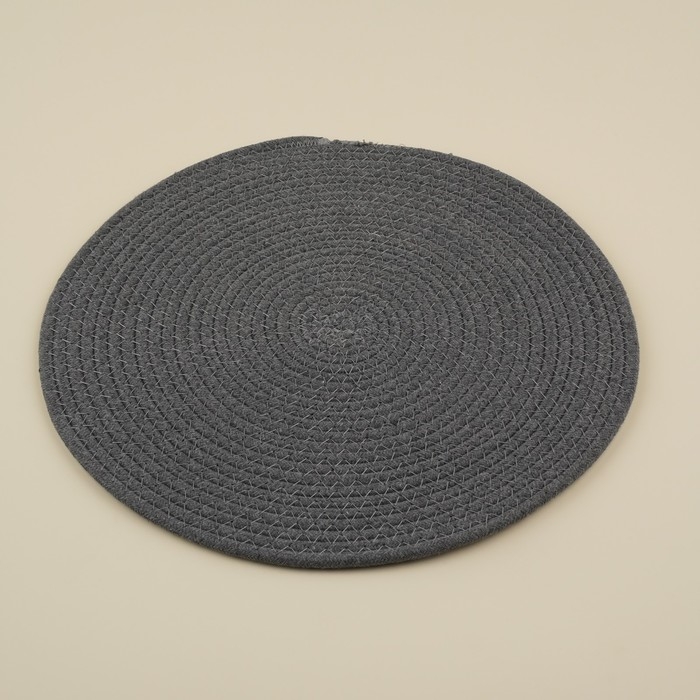 Салфетка сервировочная на стол SL Home, хлопок, d=38 см, цвет серый