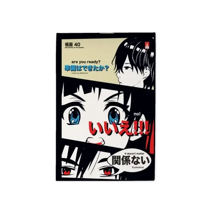 Блокнот А6, 40 листов в клетку на скрепке, Manga Anime, обложка картон, блок 55 г/м&sup2;, МИКС