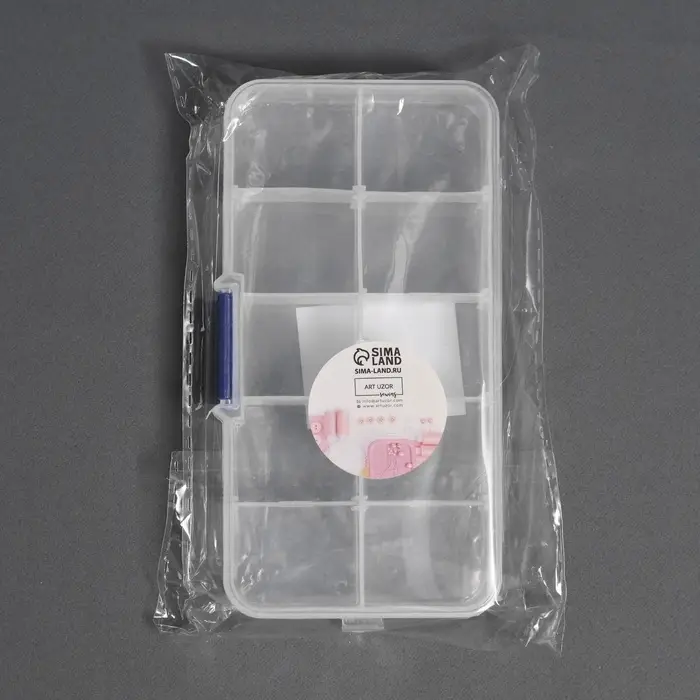 Органайзер для хранения мелочей, с подвесом, 10 ячеек, 13×7×2.2 см, прозрачный