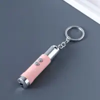 Фонарик-лазер брелок для ключей на кольце "Пастель" USB 4 режима МИКС 1,7х1,7х8 см