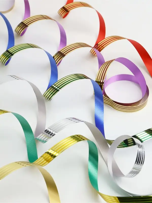 Лента упаковочная для декора и подарков, с металлическим блеском, МИКС, 1.2 см &times; 5 м&plusmn;5%