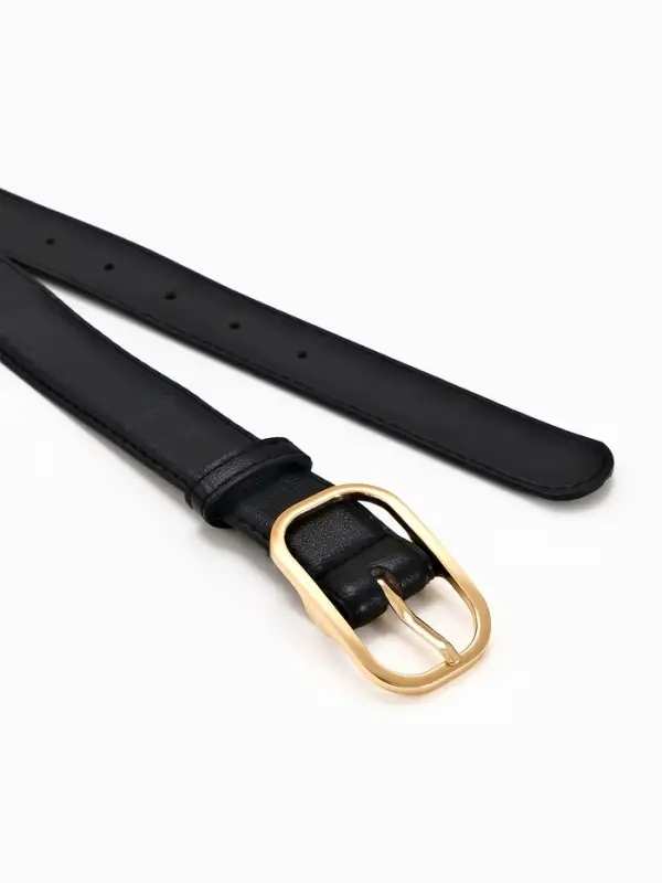 Ремень женский, 110&times;3 см, классическая пряжка металл, чёрный