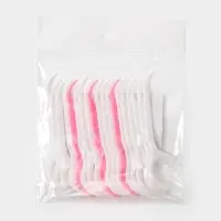 Флоссеры - зубочистки с зубной нитью Доляна, набор 20 шт., 7.5&times;1.5 см, белый, розовый