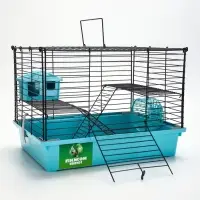 Клетка для грызунов &laquo;Пижон&raquo;, 38&times;27&times;27 см, складная, домик, миска, колесо, бирюзовая
