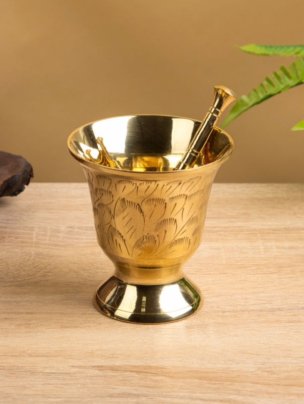 Ступка с пестиком, латунь 9х9х9,5 см Ступка с пестиком, латунь 9х9х9,5 см