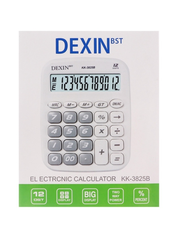 Калькулятор настольный 12-разрядный КК-3825В, белый Калькулятор настольный 12-разрядный КК-3825В, белый