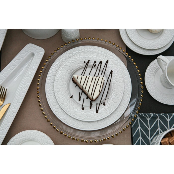 Тарелка фарфоровая обеденная Magistro Rodos, d=25,8 см, цвет белый Тарелка фарфоровая обеденная Magistro Rodos, d=25,8 см, цвет белый