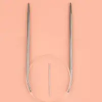 Спицы круговые, для вязания, с пластиковой леской, d=3.5 мм, 14/80 см, с иглой
