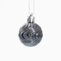 Ёлочные игрушки &laquo;Мелодия&raquo;, шары новогодние, d=4 см, набор 12 шт., белый/серый