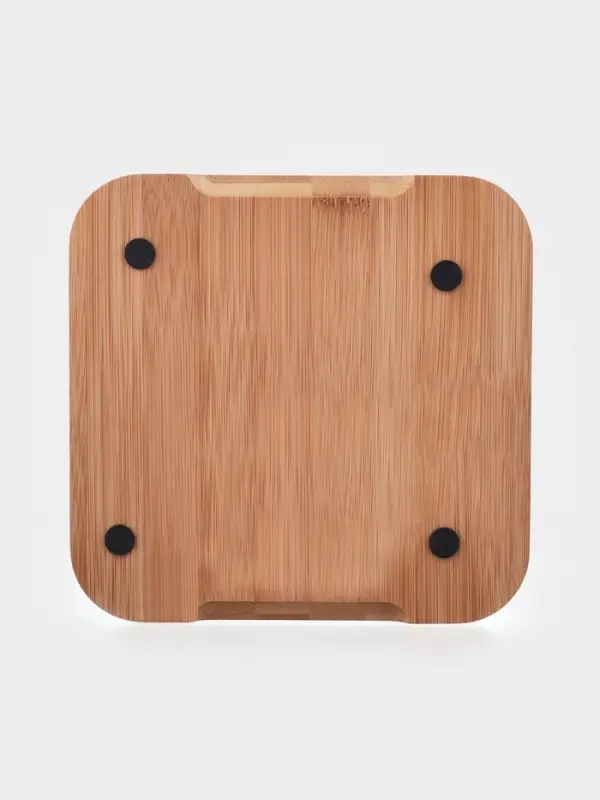 Маслёнка, 19&times;18&times;9.5 см, с ножом, на бамбуковой подставке, стекло, прозрачная