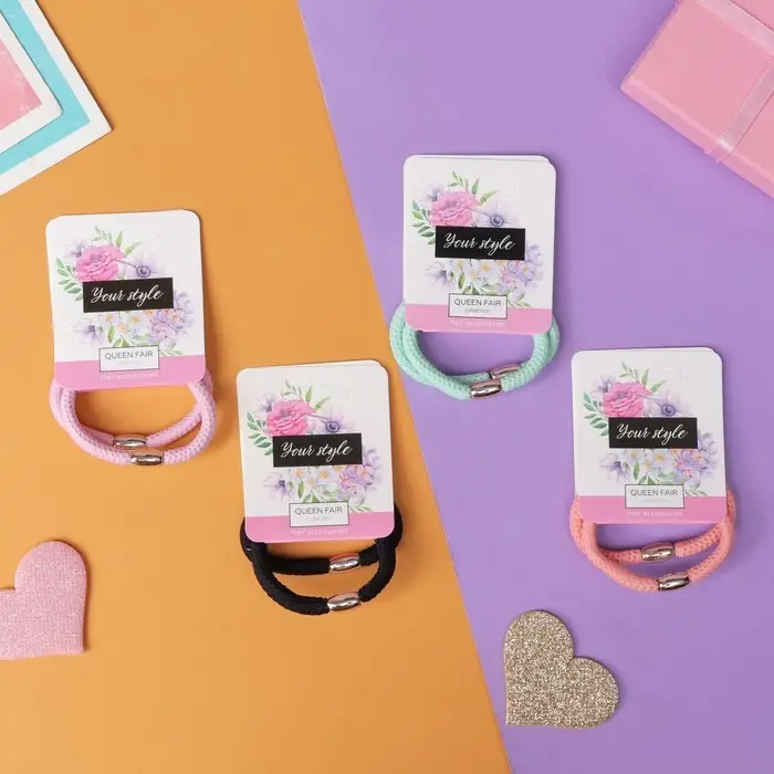 Резинка для волос Резинка для волос "Спорт" (набор 2 шт) лунки лето, 5,5 см, микс