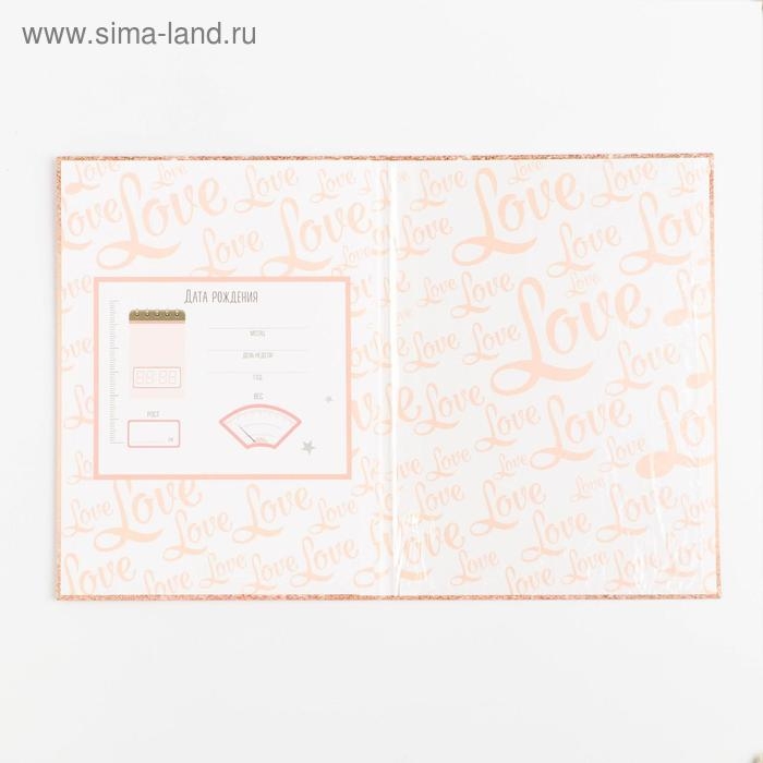 Папка для свидетельства о рождении «Розовое с блестками», А4 Папка для свидетельства о рождении «Розовое с блестками», А4