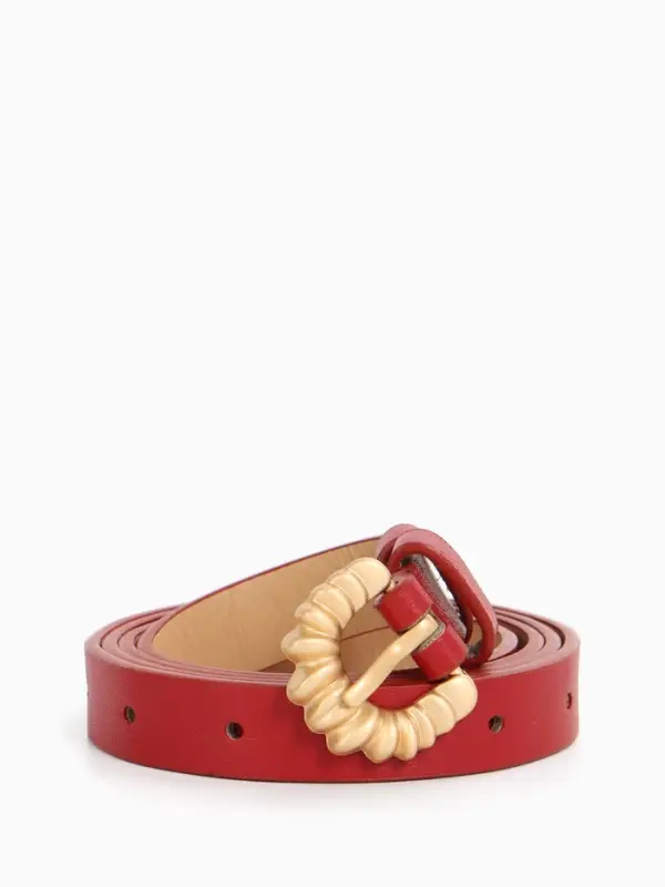 Ремень женский тонкий, 110&times;1.8 см, пряжка металл, красный