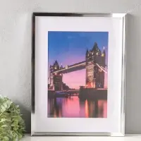 Фоторамка для фото 30х40 см, с паспарту 21х30 см, Lumo, серебро