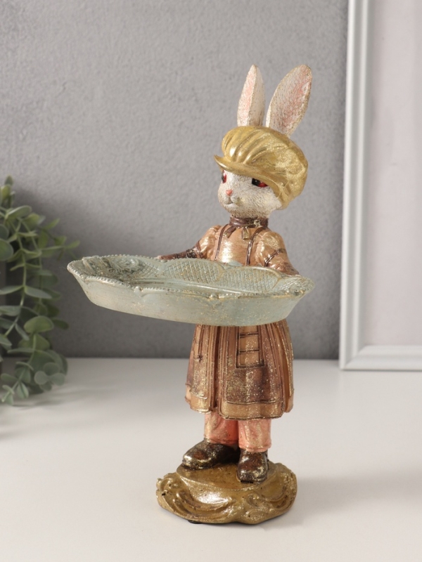 Сувенир полистоун подставка Сувенир полистоун подставка "Зайчонок в кепке" 14х14х25 см