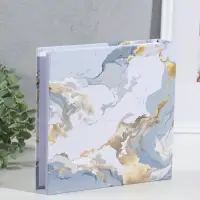 Фотоальбом на 200 фото 10х15 см "Бело-серый мрамор" бумажные листы 5х22х22 см