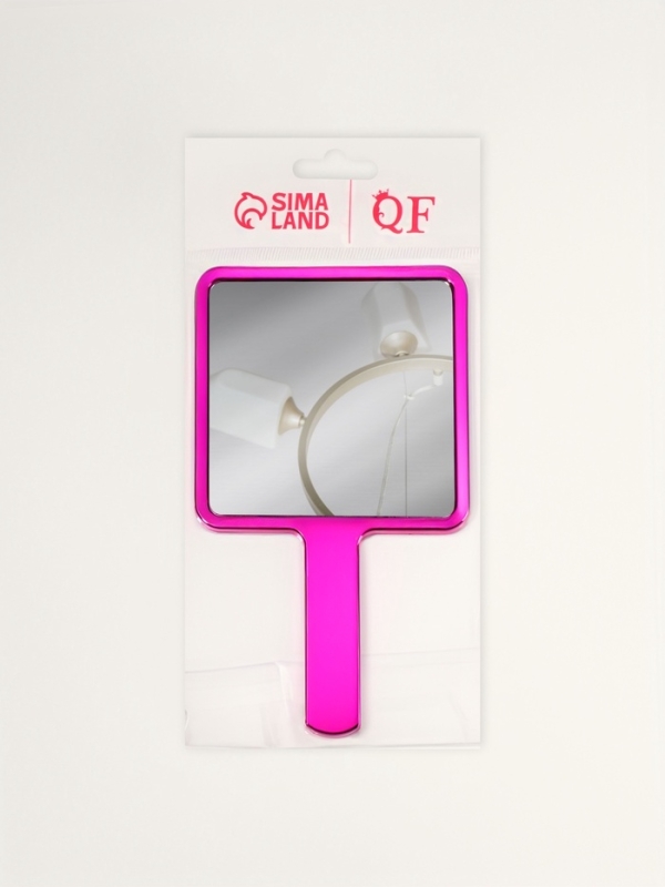 Зеркало с руч квад-т (1) б/увел ГАЛЬВАНИКА 16*9см пласт роз подвес QF Зеркало с руч квад-т (1) б/увел ГАЛЬВАНИКА 16*9см пласт роз подвес QF