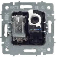 BRITE Розетка двойная TV+RJ45 кат.5E РТВ/РК12-БрЧ черный
