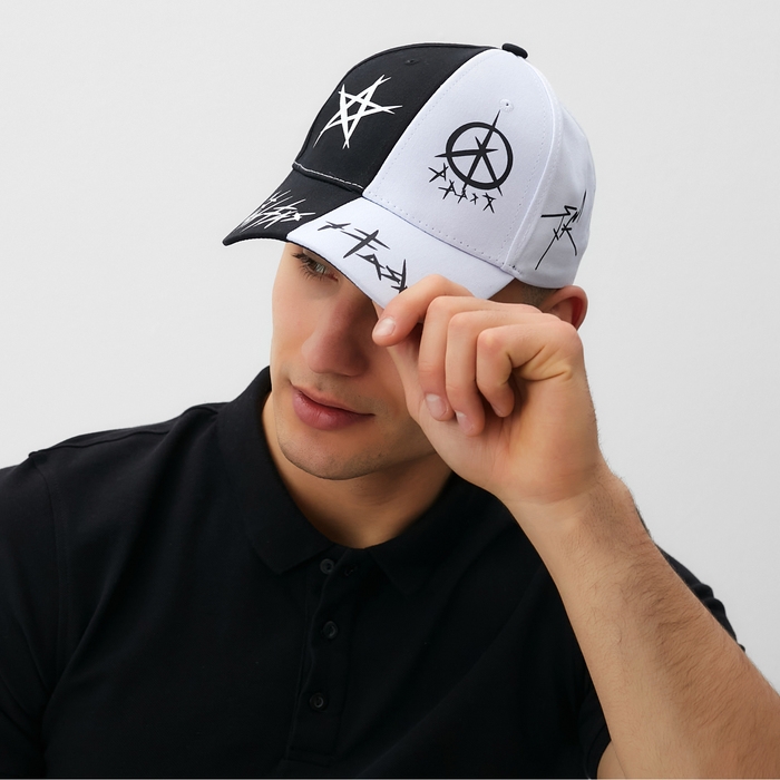 Кепка MINAKU, цвет чёрно-белый, размер 56-58 Кепка MINAKU, цвет чёрно-белый, размер 56-58