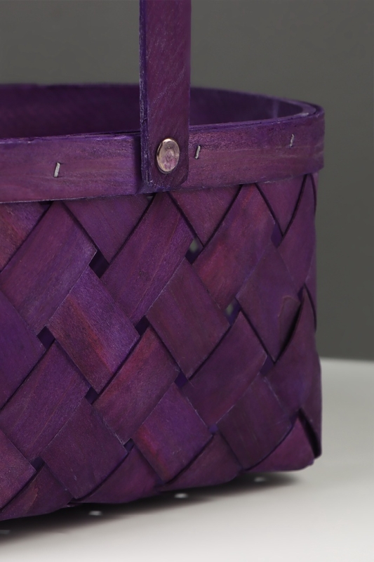 Корзина плетёная, 23×18×12 см, ручка h=13 см, ива, фиолетовая Корзина плетёная, 23×18×12 см, ручка h=13 см, ива, фиолетовая