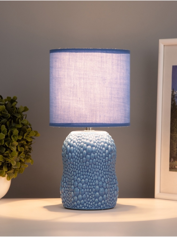 Лампа настольная Лампа настольная "Иссин" 1х40Вт Е14 синий 15х15х30см