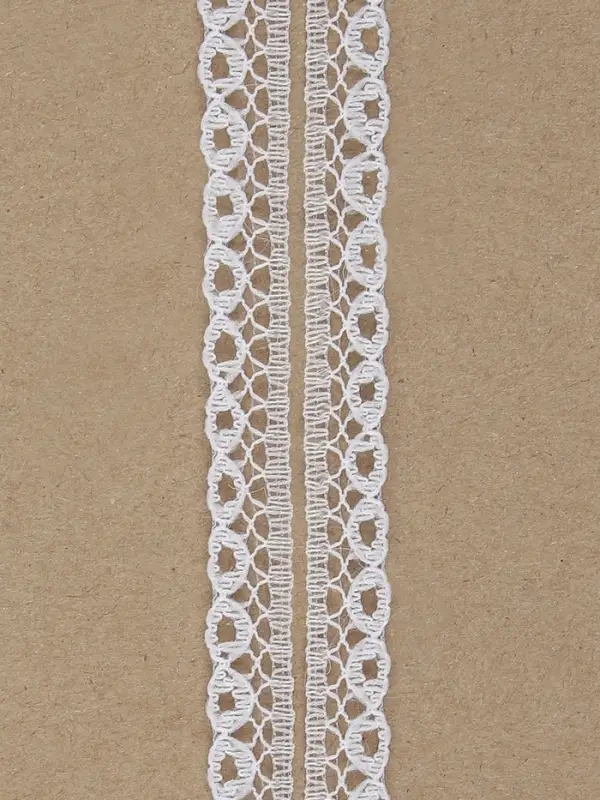 Кружево капроновое, 10 мм, 10&plusmn;1 м, цвет белый