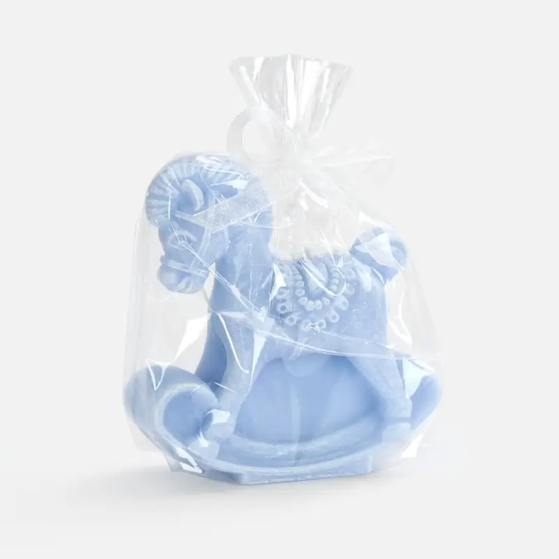 Свеча фигурная «Лошадка-качалка», голубая