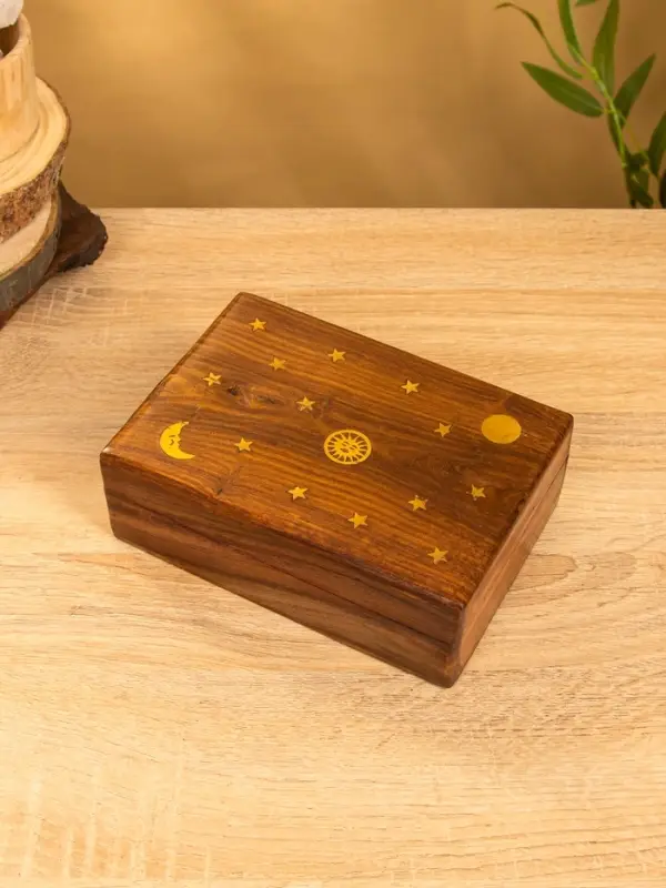 Шкатулка "День и ночь" 18х13х6 см, дерево шишам