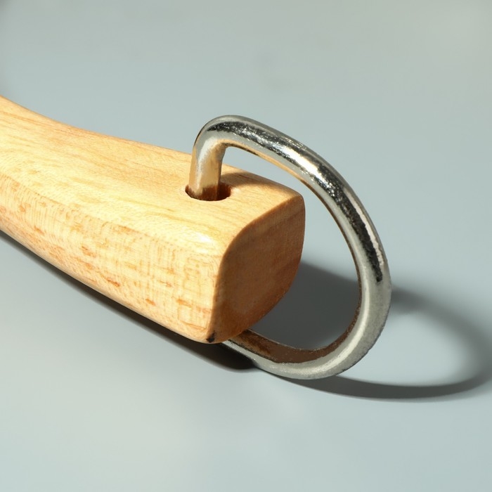 Ручки для сумки деревянные, с полукольцами, 10,3 × 8 см, 2 шт, цвет бежевый/серебряный Ручки для сумки деревянные, с полукольцами, 10,3 × 8 см, 2 шт, цвет бежевый/серебряный