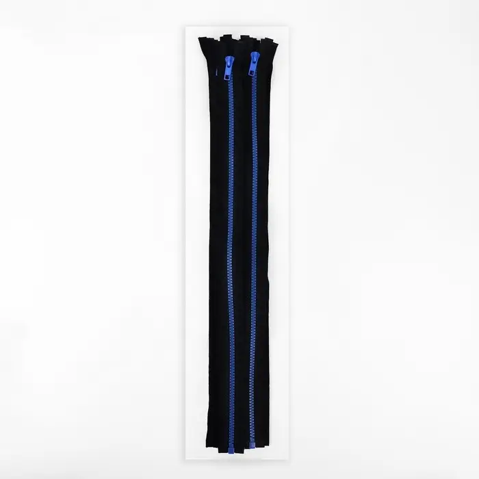 Молния «Трактор», №5, разъёмная, замок автомат, 50 см, чёрная, синяя Молния «Трактор», №5, разъёмная, замок автомат, 50 см, чёрная, синяя